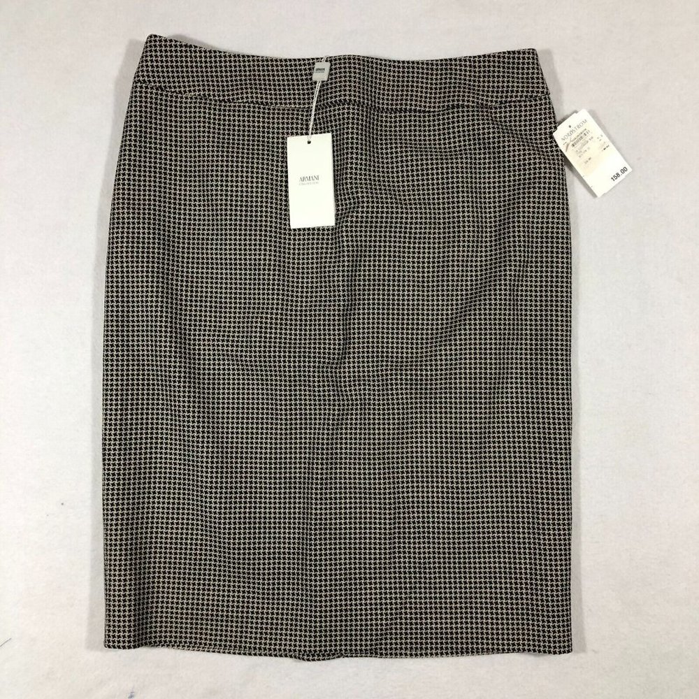 NEW Armani Collezioni Italy Women 6 Wool Silk Pencil Skirt Print 0MN32T NWT $158